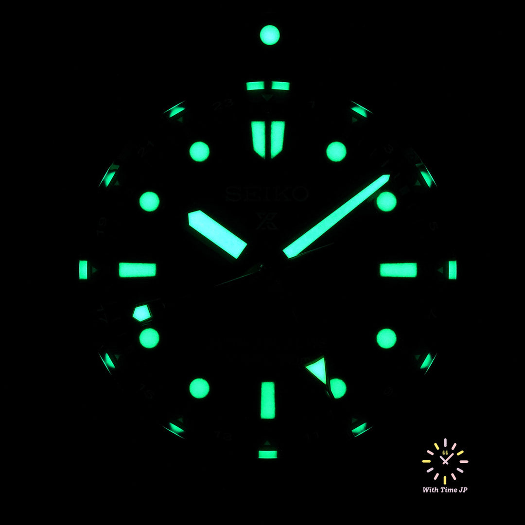 Seiko Prospex SBEJ009 Mechanical GMT Diver's Watch, Lumibright on green dial