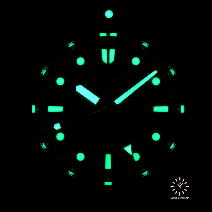 Seiko Prospex SBEJ009 Mechanical GMT Diver's Watch, Lumibright on green dial