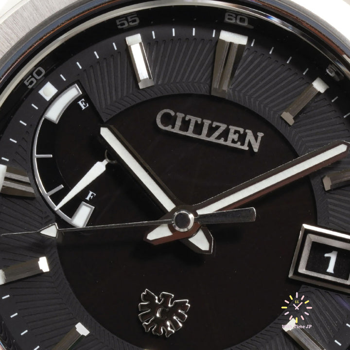 THE CITIZEN AQ1050-50F solar Men's Watch Close-up of left side of dial