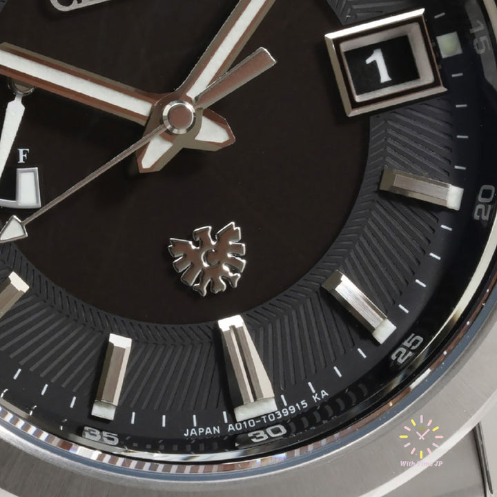THE CITIZEN AQ1050-50F solar Men's Watch Close-up of the right side of the dial