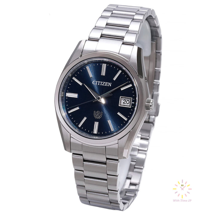 THE CITIZEN AQ4080-52L Solar Men's Watch, Stainless steel Case, Blue Dial,Stainless steel Three-fold push type Band.