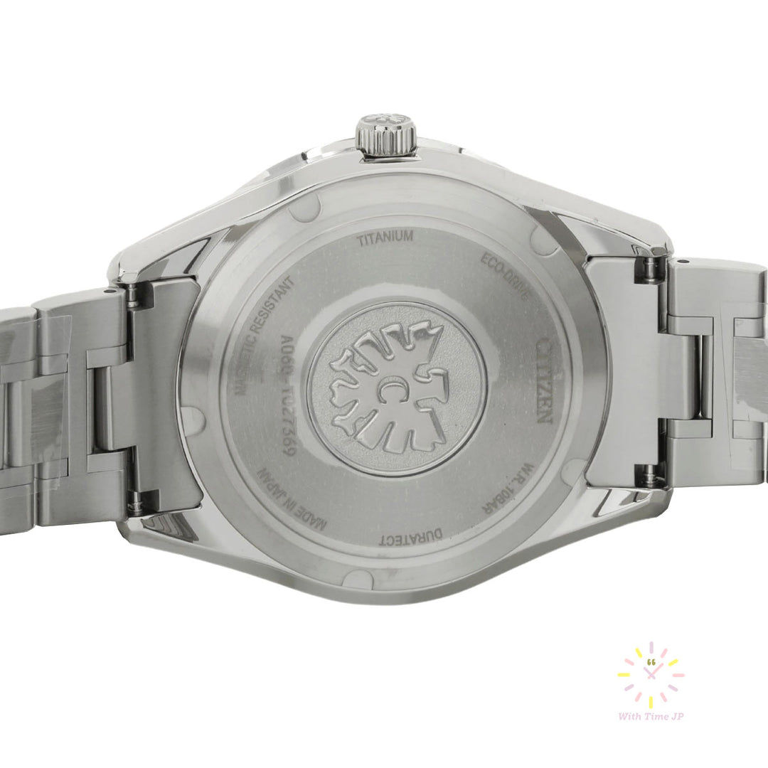 Backsid of the case of CITIZEN AQ4100-57E