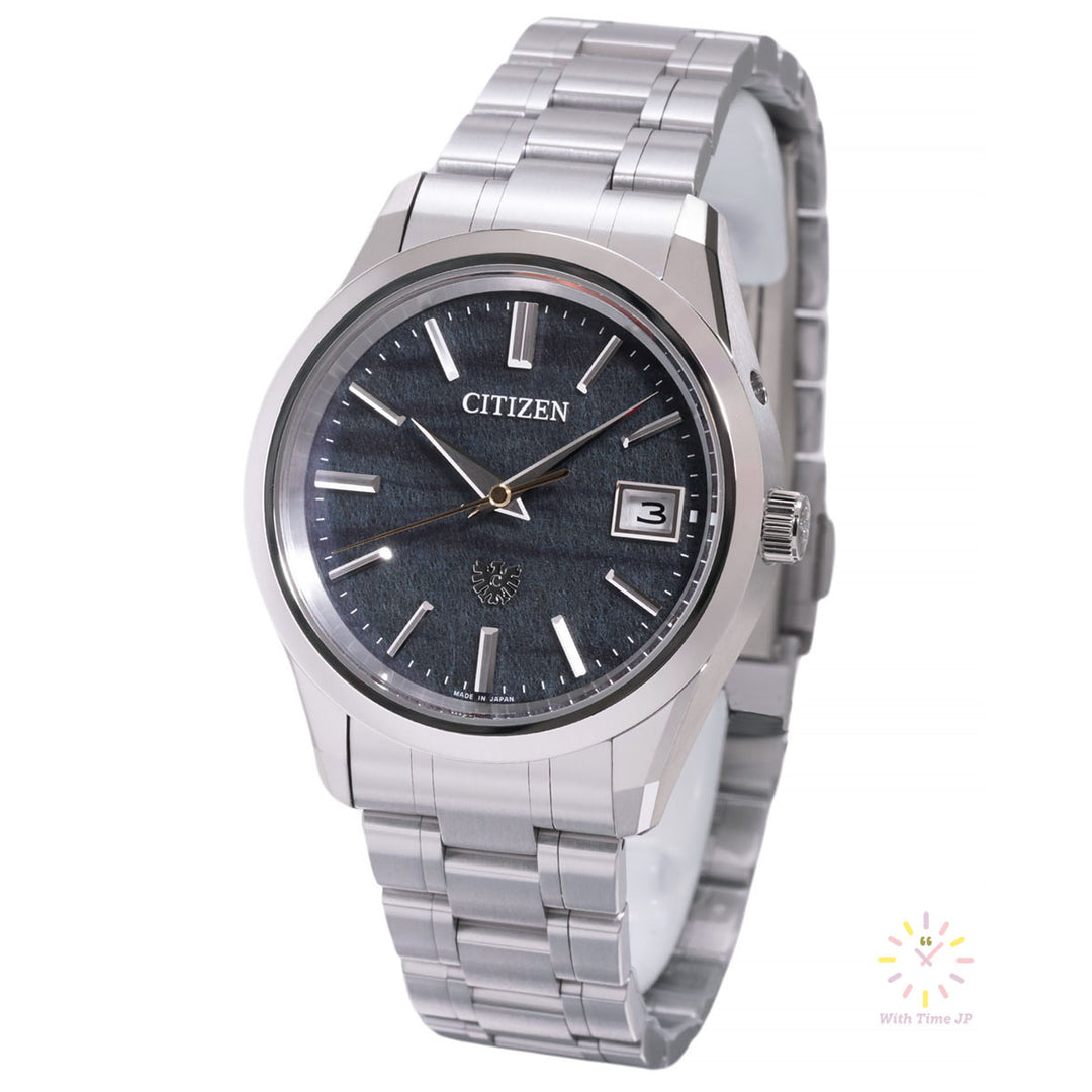 THE CITIZEN AQ4100-65L solar Men's Watch, Super Titanium Case, Blue Dye Japanese Paper(Blue-gray) Dial, Super Titanium Triple Link Band.