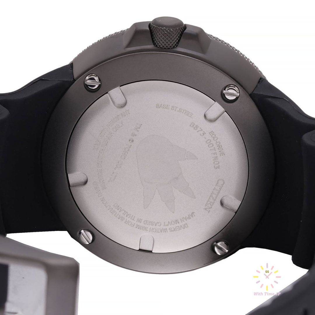 Backside of the case of CITIZEN Promaster BJ8056-01E