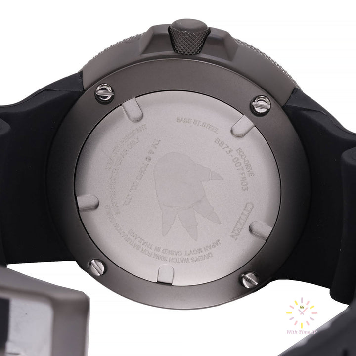Backside of the case of CITIZEN Promaster BJ8056-01E