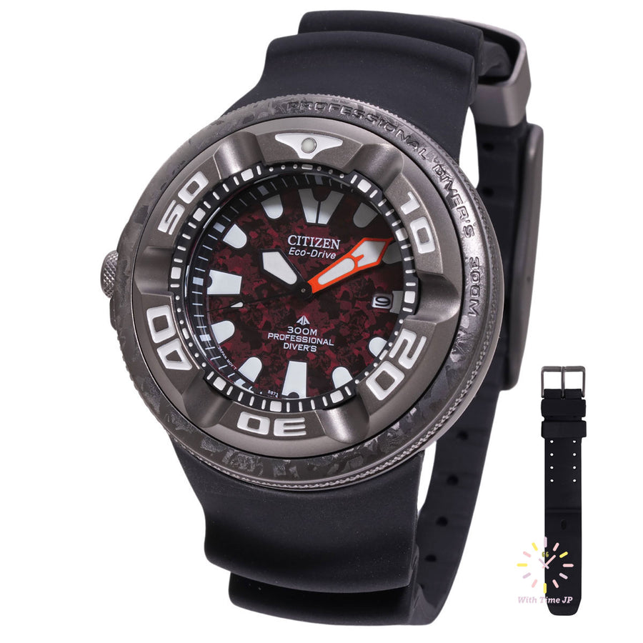 CITIZEN Promaster BJ8059-03Z,Eco-Drive Diver's, Men's Watch, Stainless steel Case, Camouflage pattern red dial,Urethane bands containing biomass.
