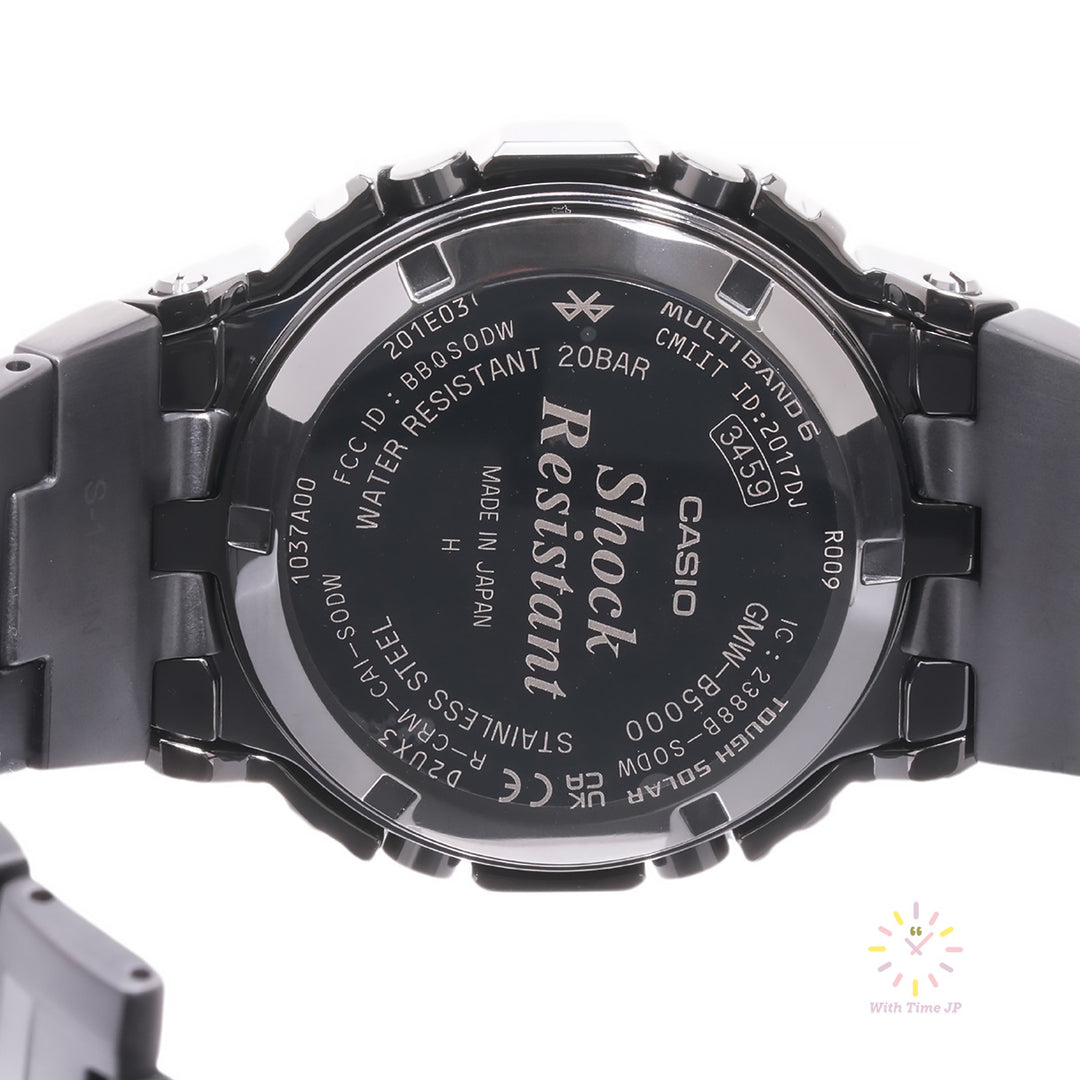 Backside of the case of CASIO GMW-B5000GD-1JF