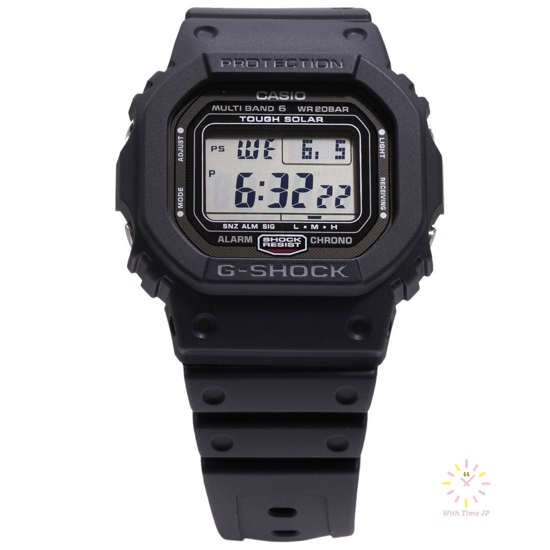 CASIO G-SHOCK GW-5000U-1JF Mens Solar Watches, front angle.