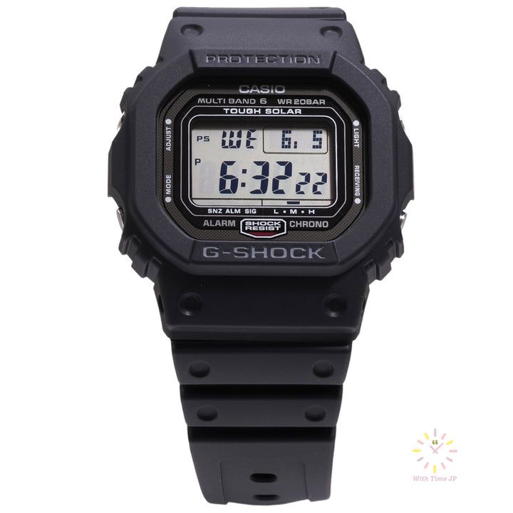 CASIO G-SHOCK GW-5000U-1JF Mens Solar Watches, front angle.