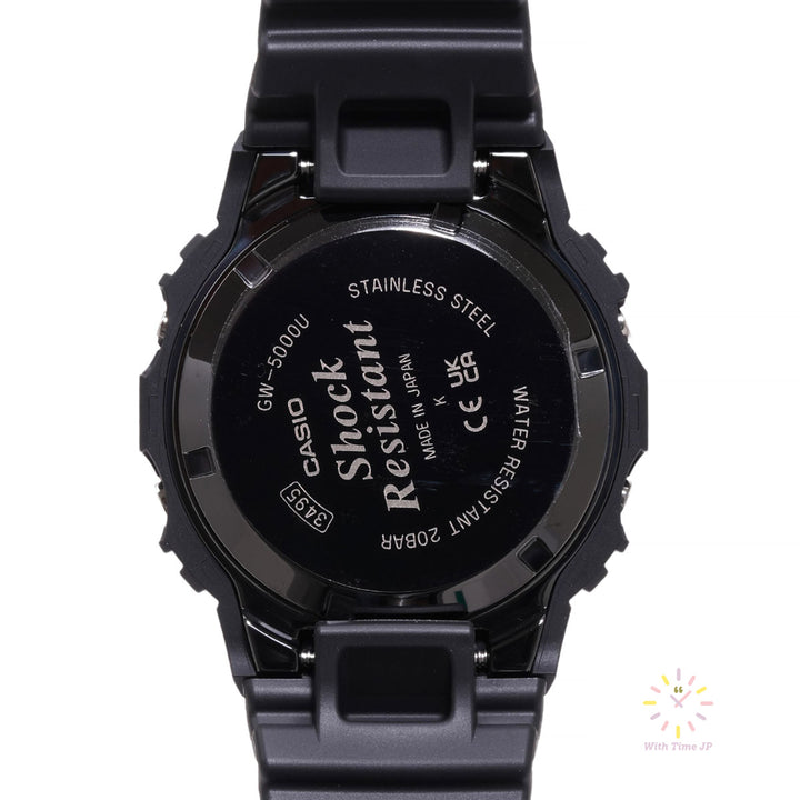 Case back of CASIO G-SHOCK GW-5000U-1JF Mens Solar Watches.