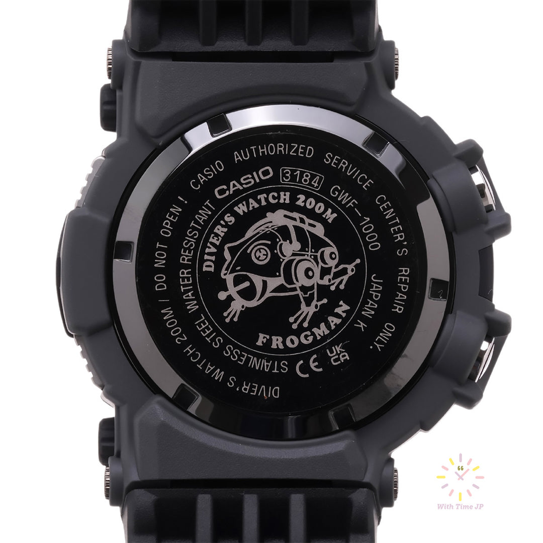 CASIO FROGMAN GWF-1000-1JF case back.