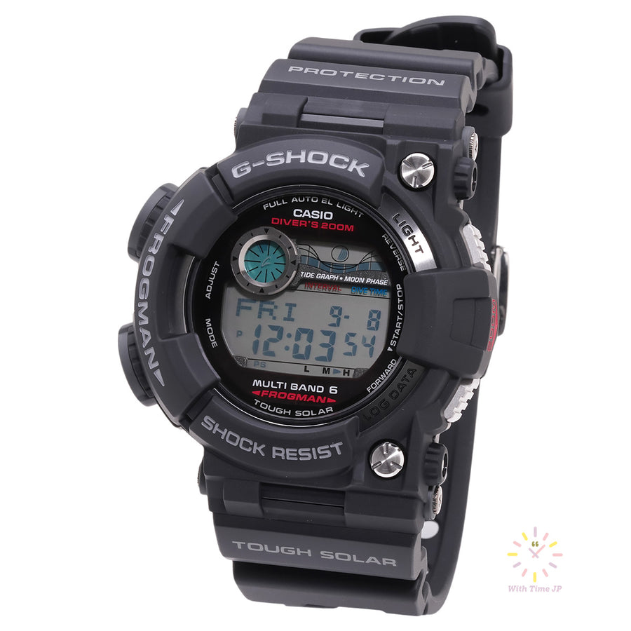 CASIO FROGMAN GWF-1000-1JF,Solar radio wave,Stainless steel and resin case,Resin Band.