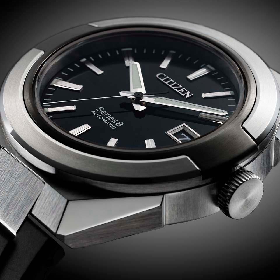 CITIZEN SERIES EIGHT NA1004-10E Mechanical Watch with Black Dial Close-Up
