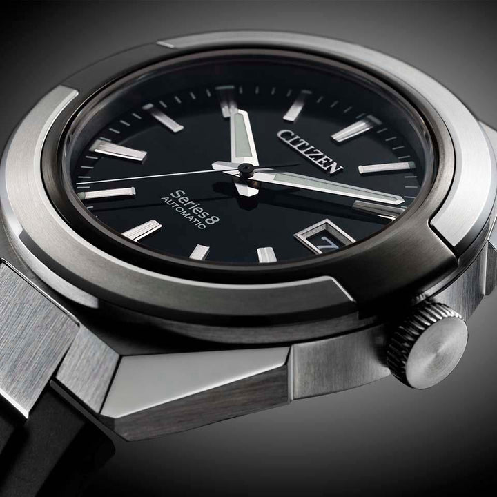 CITIZEN SERIES EIGHT NA1004-10E Mechanical Watch with Black Dial Close-Up