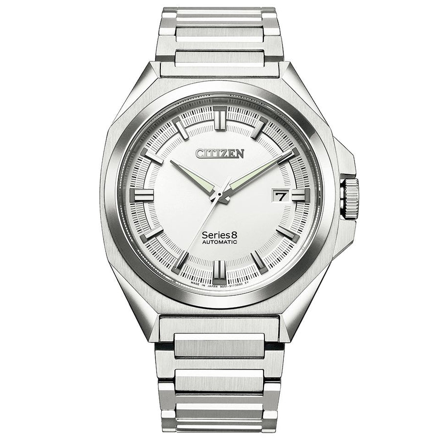 CITIZEN Series Eight NB6010-81A Mechanical Watch Men's Watch, Stainless Steel Case, White Dial, Stainless Triple Link Band.
