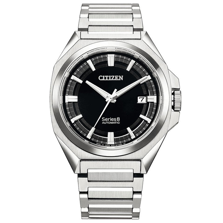 CITIZEN Series Eight NB6010-81E Mechanical Watch Men's Watch, Stainless Steel Case, Black Dial, Stainless Triple Link Band.