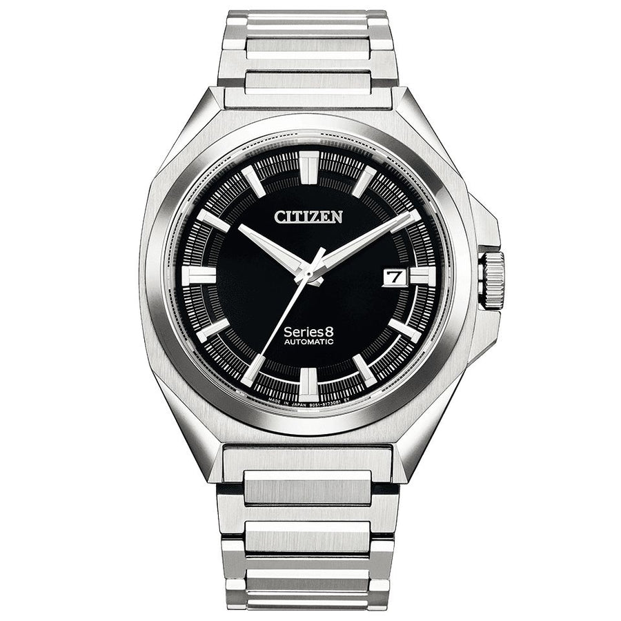 CITIZEN Series Eight NB6010-81E Mechanical Watch Men's Watch, Stainless Steel Case, Black Dial, Stainless Triple Link Band.