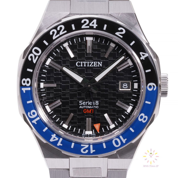 CITIZEN SERIES 8 NB6031-56E,Close-up of black Dial
