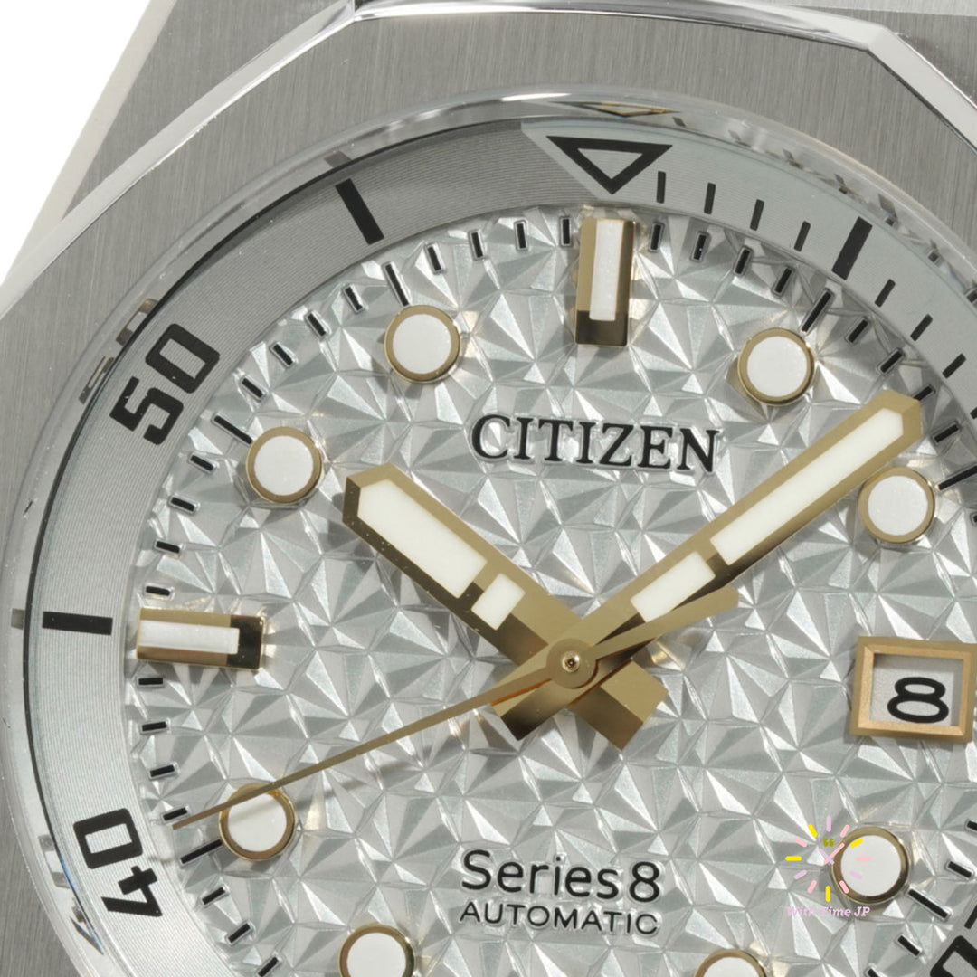 CITIZEN SERIES 8 NB6060-58H Monochrome Color Dial Close-up