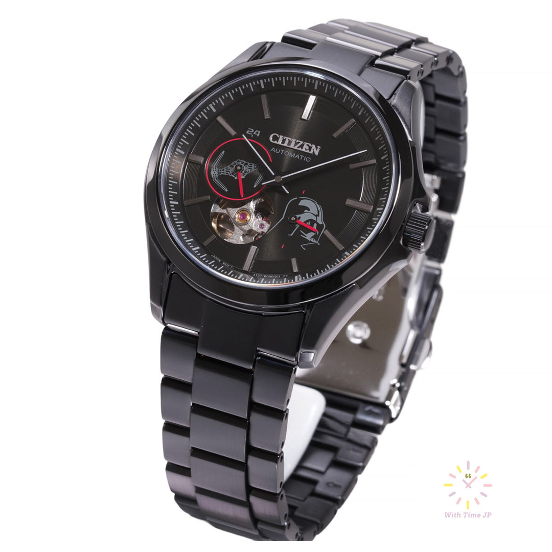 CITIZEN NP1015-66E,Darth Vader Model,Automatic men's watch, oblique angle from below.