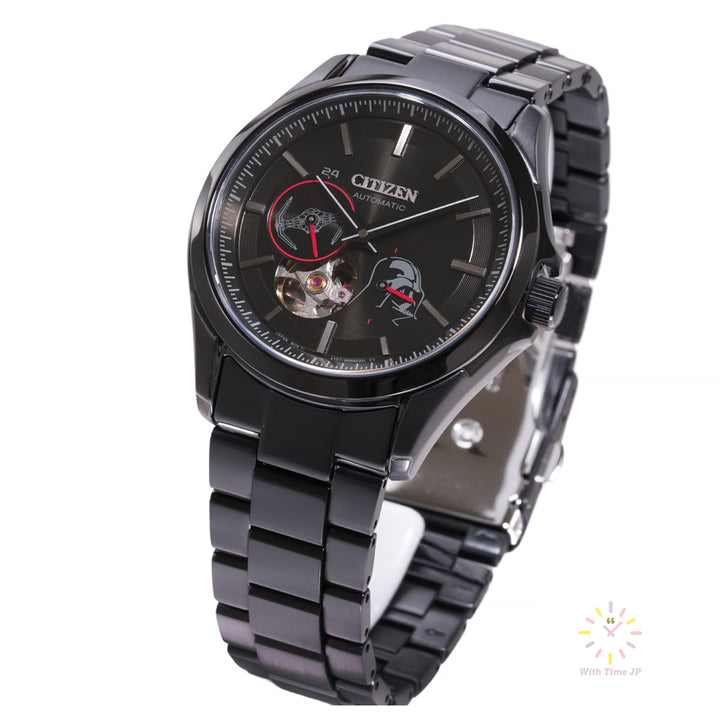 CITIZEN NP1015-66E,Darth Vader Model,Automatic men's watch, oblique angle from below.