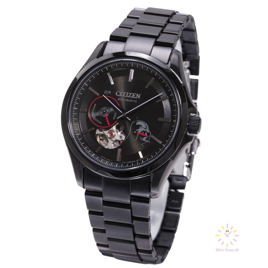 CITIZEN NP1015-66E,Darth Vader Model,Automatic men's watch, Jet black color plating on stainless steel Case, Darth Vader and Tie Fighter dials, Band in stainless steel with jet black color plating.