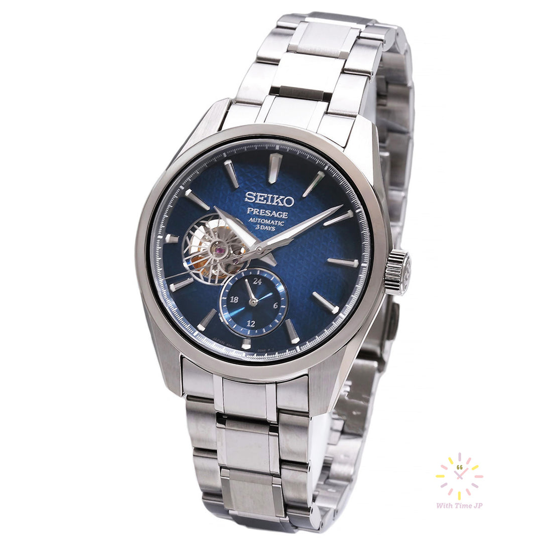 Seiko Presage SARJ003 ,Mechanical Men's Watch, Stainless Steel Case, Indigo Dial,Triple link band with stainless steel stail.