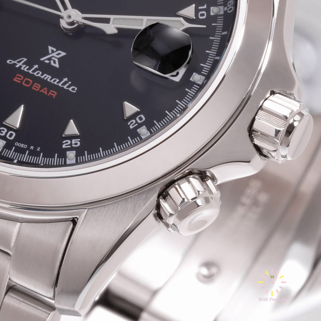 SEIKO PROSPEX SBDC087,Close-up of black Dial from crown side