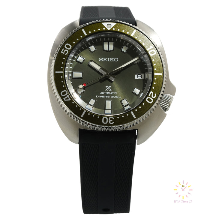 SEIKO Prospex SBDC111 Automatic diver's watch from an angle looking up from the ledger