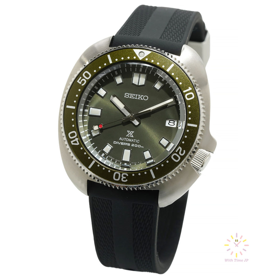 SEIKO Prospex SBDC111 Automatic diver's watch, Stainless steel case, Silicon band, Khaki-Green dial.