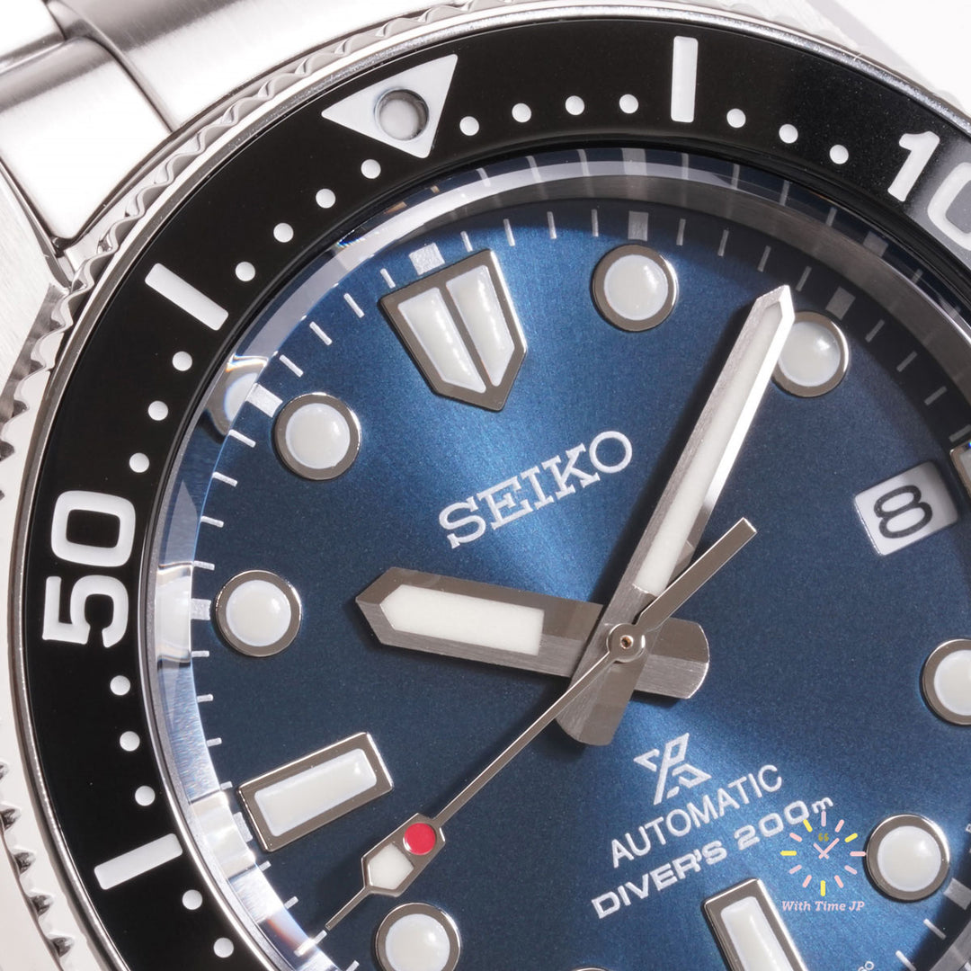 SEIKO Prospex SBDC127 Automatic diver's watch close-up of Blue dial.