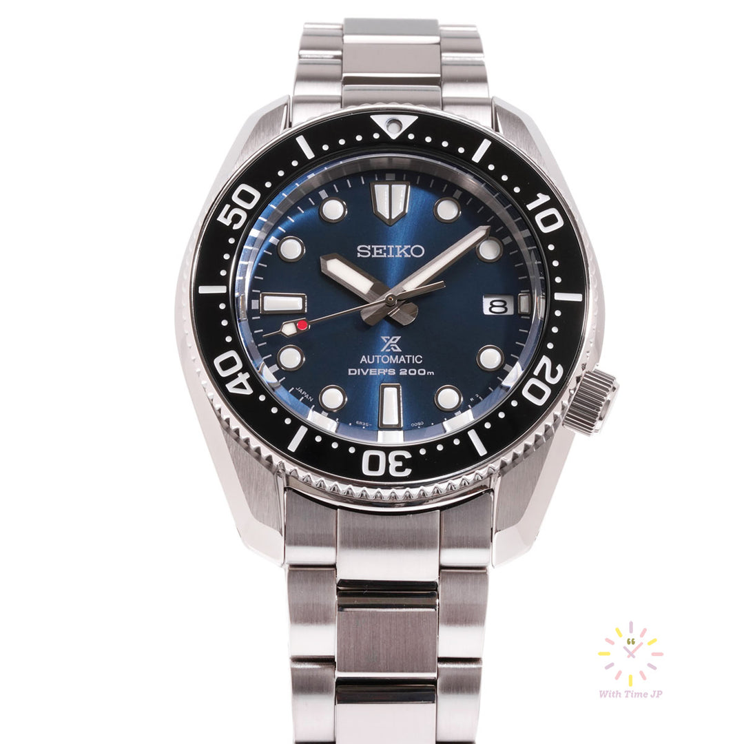 SEIKO Prospex SBDC127 Automatic diver's watch from bottom angle.