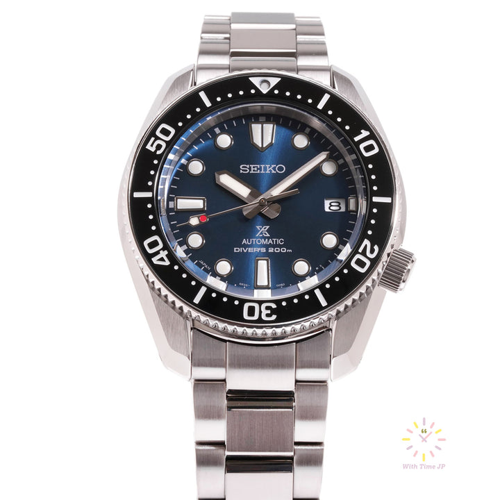 SEIKO Prospex SBDC127 Automatic diver's watch from bottom angle.