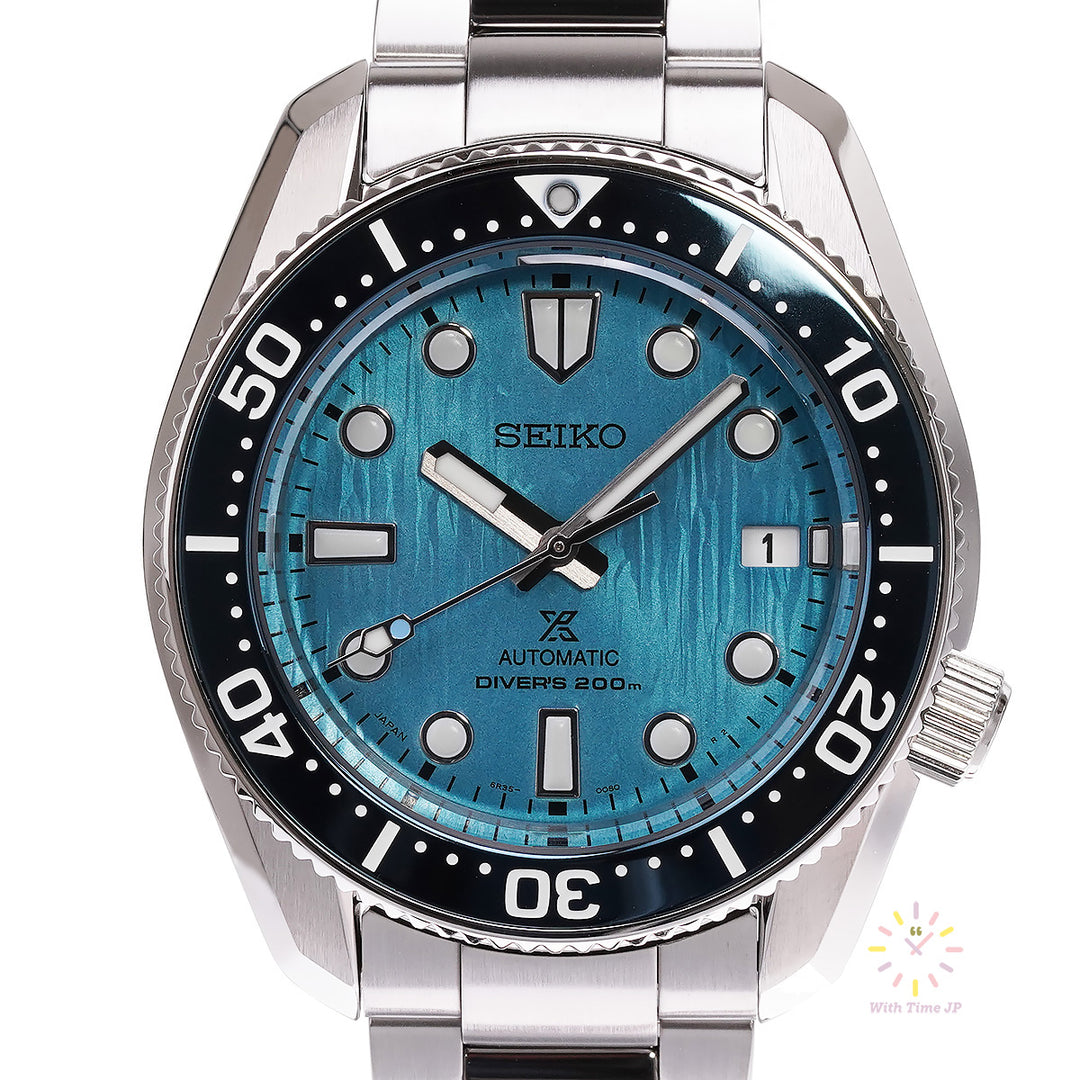 SEIKO SBDC167 Automatic diver's watch front angle.