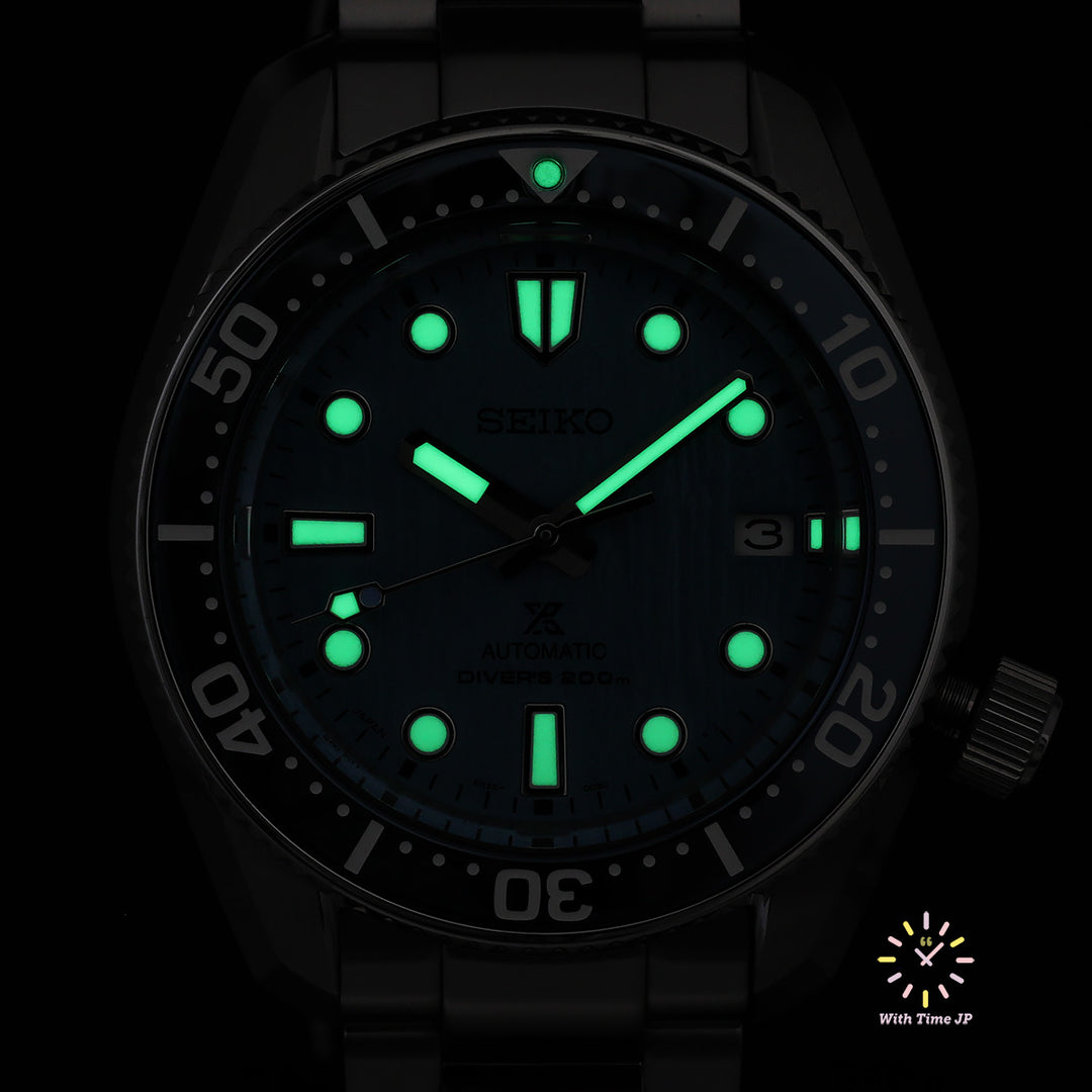 SEIKO SBDC167 Automatic diver's watch with light blue dial lumibrite.