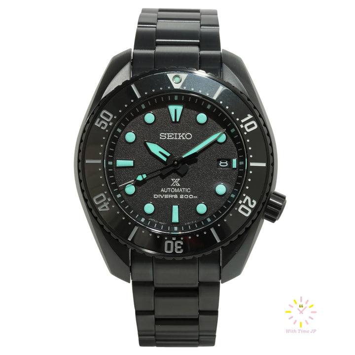 Seiko Prospex The Black Series Automatic Diver Scuba SBDC193 Front angle