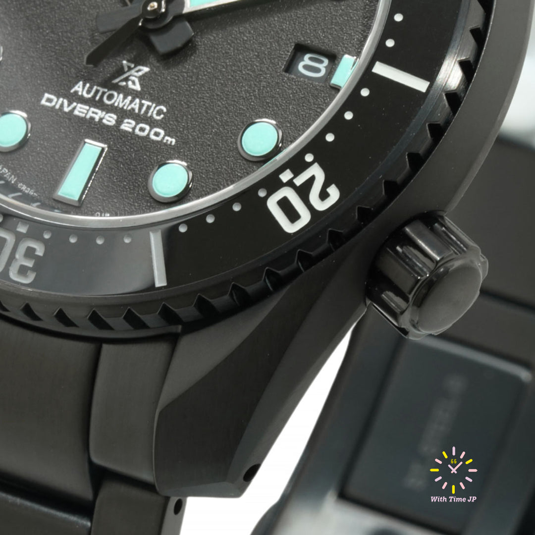 Seiko Prospex The Black Series Automatic Diver Scuba SBDC193,Close-up of Black Dial #3