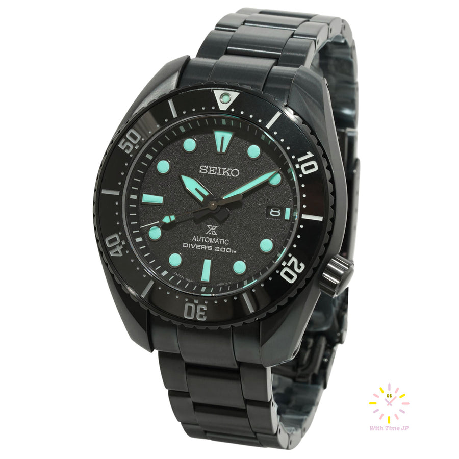 Seiko Prospex The Black Series Automatic Diver Scuba SBDC193,Mechanical  watch, Men's Watch,  stainless steel case, Black Dial,stainless steel Band.
