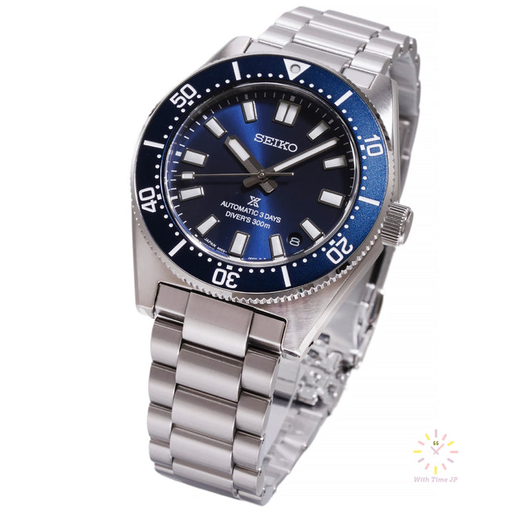 SEIKO Prospex SBDC195 automatic diver's watch angle from the right side.