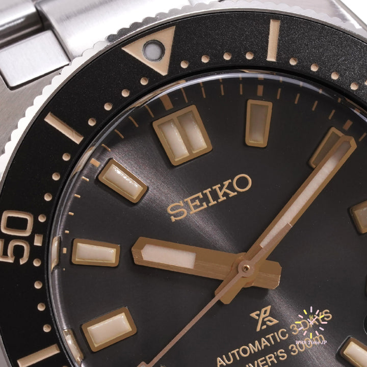 SEIKO SBDC199 Automatic diver's watch close-up of gray dial.