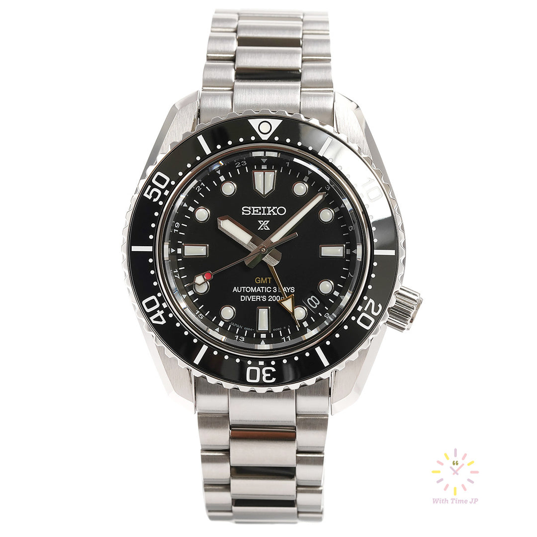 SEIKO Prospex SBEJ011 Mechanical GMT Diver's Watch, Front angle.