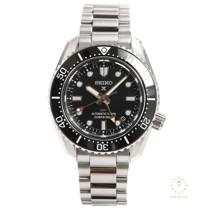 SEIKO Prospex SBEJ011 Mechanical GMT Diver's Watch, Front angle.