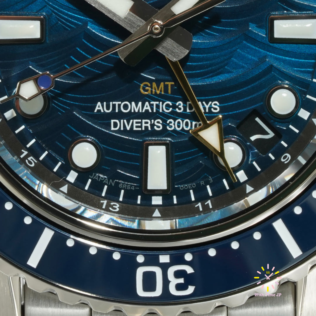 Seiko Prospex Diver Scuba GMT SBEJ027,Close-up of blue Dial #2
