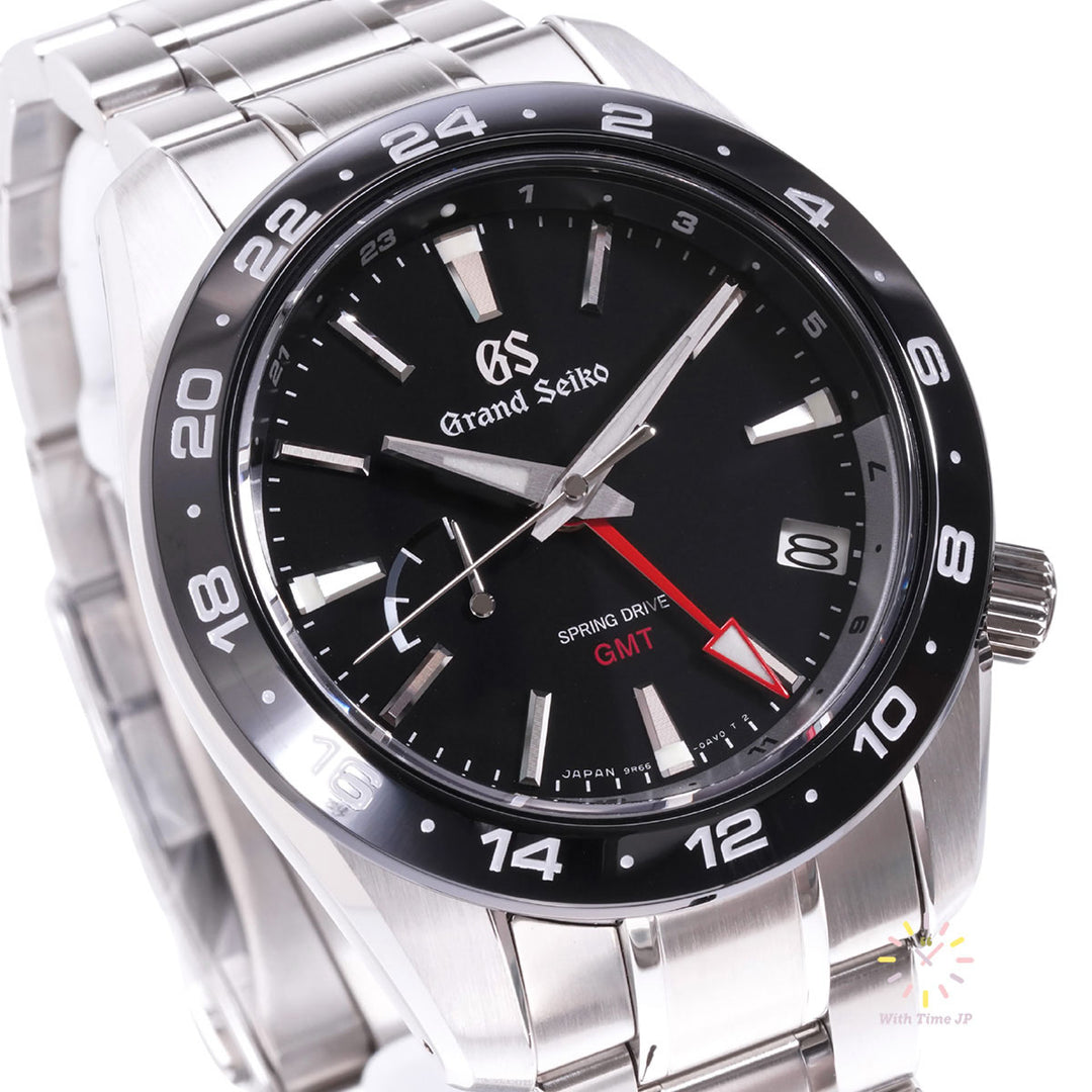 GRAND SEIKO SBGE253,Spring Drive Men's Watch, Close-up of black dial from the oblique angle.