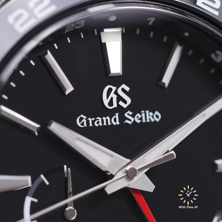 GRAND SEIKO SBGE253,Spring Drive Men's Watch, Close-up of black dial.