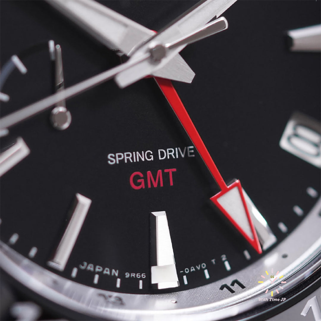 GRAND SEIKO SBGE253,Spring Drive Men's Watch, Close-up of GMT hand.