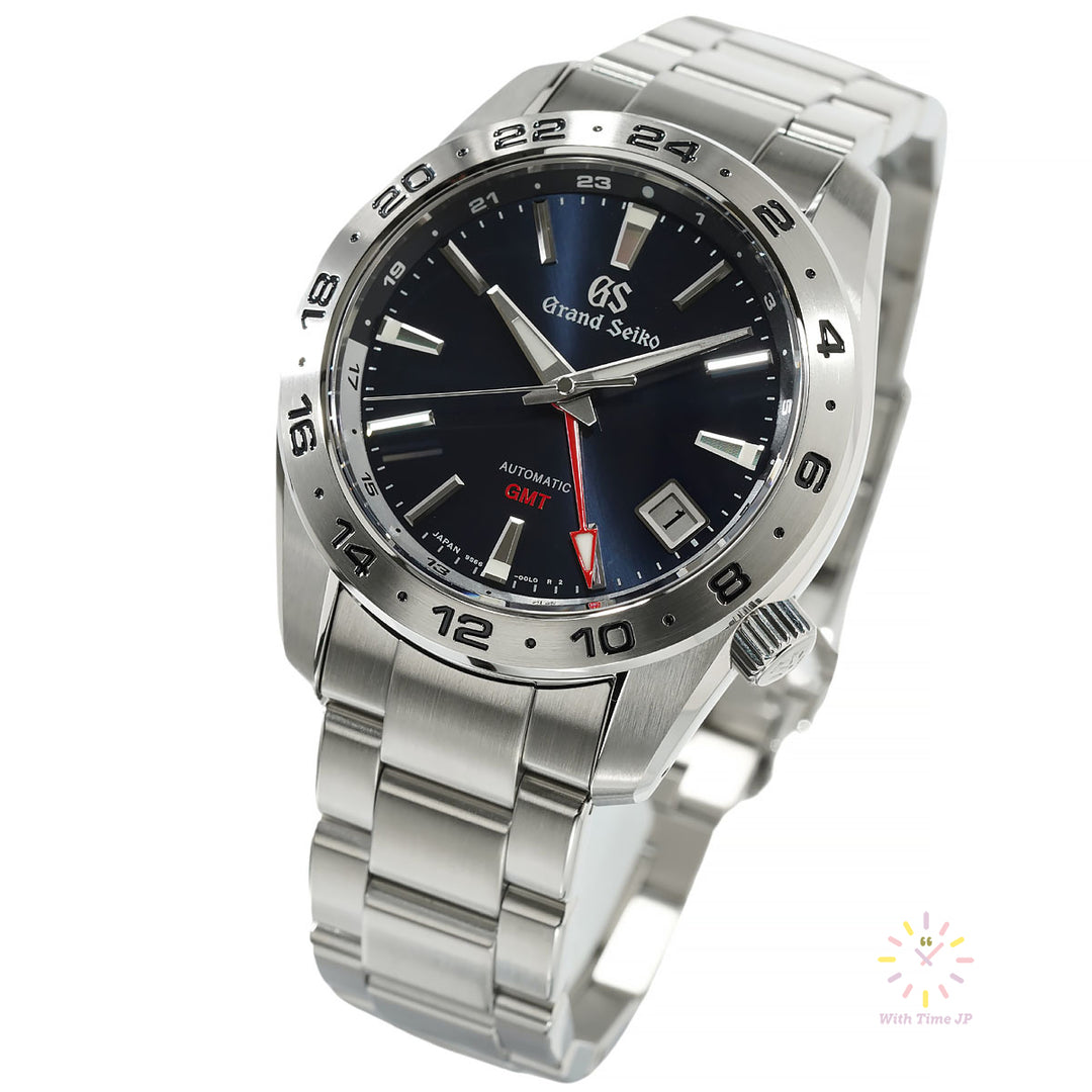 Grand Seiko SBGM245 Automatic GMT Men's Watch, Angle from the right side.