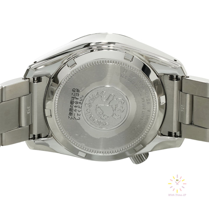Grand Seiko SBGM245 Automatic GMT Men's Watch back cover with lion emblem.