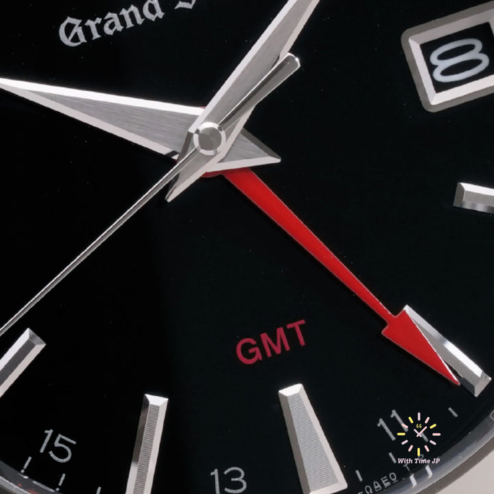 Grand Seiko SBGN013, Quartz Men's Watch, Close-up of GMT hand.