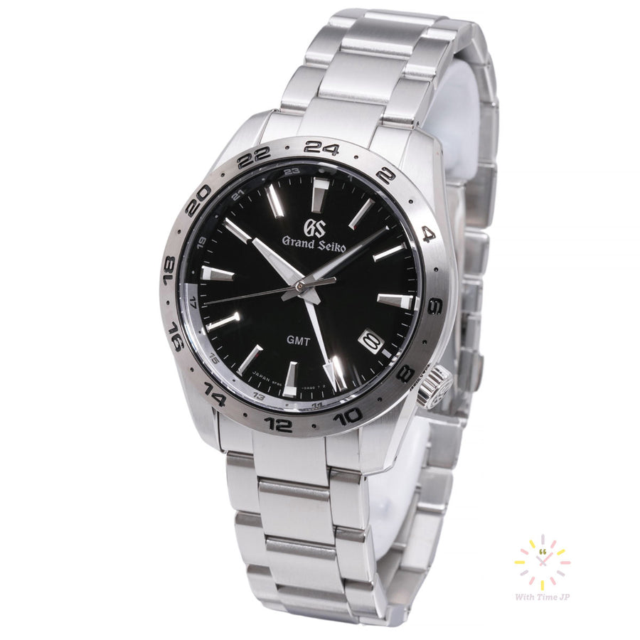 Grand Seiko SBGN027, Quartz Men's Watch, Stainless Steel Case, Black Dial, Triple-link Stainless Steel Bracelet.